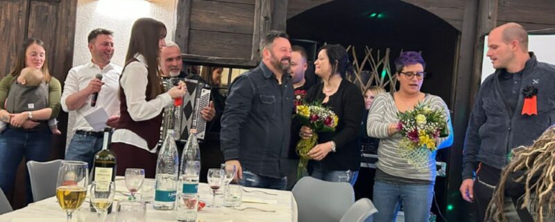 La festa con i priori domenica scorsa, 12 gennaio, a Verrès, in occasione della ricorrenza di Sant’Antonio
