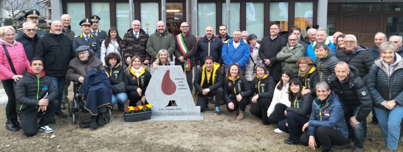 Inaugurato a Gressan il monumento per i 40 anni della sezione dell’Avis