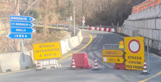 Chiusa la strada provinciale tra Borgofranco e Nomaglio