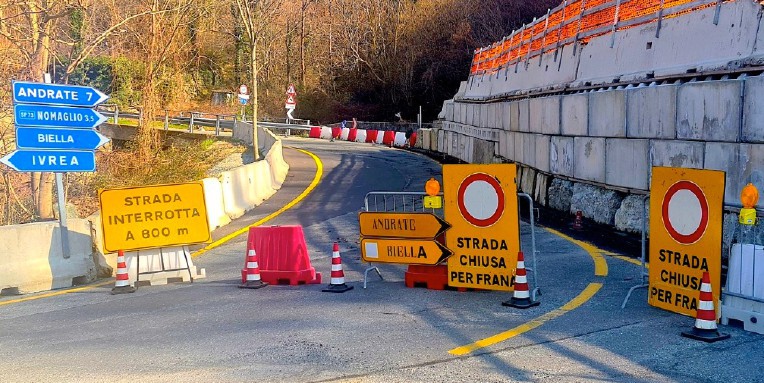 Frana sulla strada per Nomaglio: lavori urgenti. Possibile modifica del percorso del Giro d’Italia