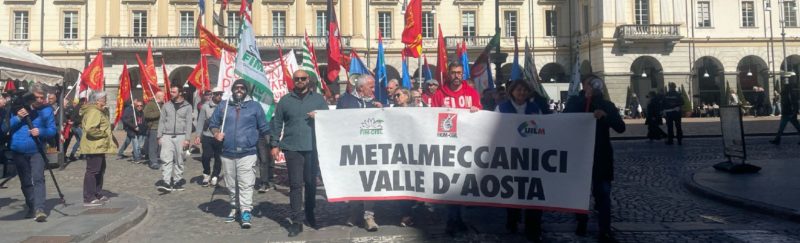 Sciopero dei metalmeccanici, ieri venerdì 28 marzo presidio ad Aosta