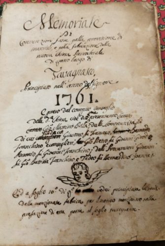 Sarà restaurato e ristampato il manoscritto Settecentesco sulla chiesa di Tavagnasco