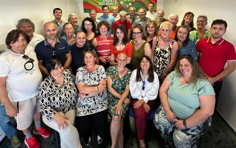 I candidati di VdA Aperta alla presentazione di lunedì scorso, 21 luglio