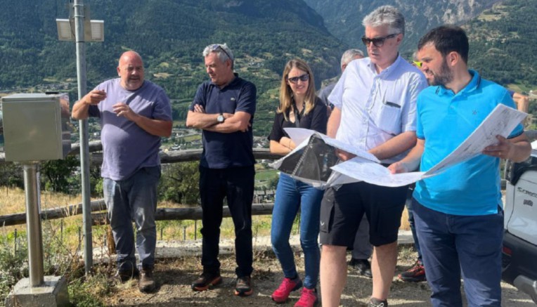 Sopralluogo dell’assessore Carrel ai nuovi impianti di irrigazione di Sarre e St-Pierre