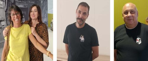 Da sinistra Luana Usel e Chantal Godio, Peter Trojer e Roberto Zavattaro: le loro opere sono esposte alla Mostra concorso