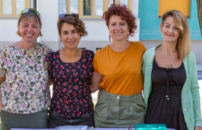 Il direttivo dell’Associazione “Dora in poi” con da sinistra la tesoriera Franca Lavacchielli, la segretaria Veronica Favale, la presidente Giuliana Lombardi e la sua vice Katia Jorioz
