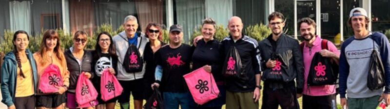 Alcuni dei partecipanti alla seconda edizione del torneo “Padel in Viola” 1